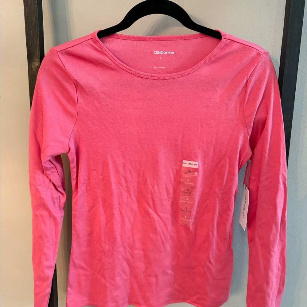 Liz Claiborne Fuchsia Crew Neck Top